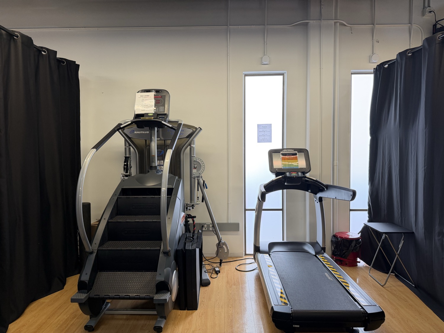 Cardio zone with stair climber and treadmill